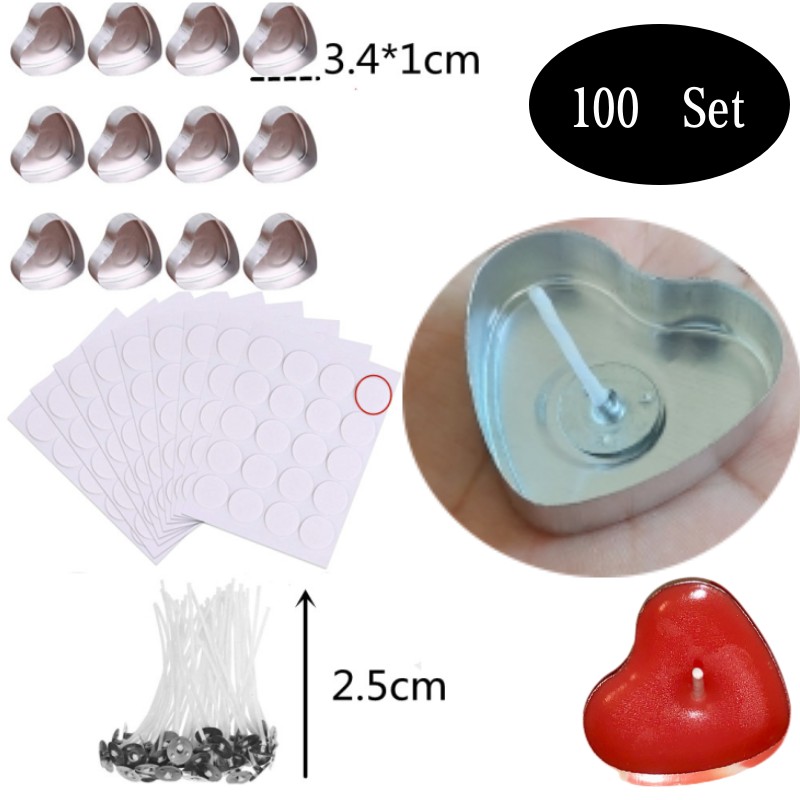 Candle Making Supplies Wholesale - 100 مجموعة على شكل قلب فارغة