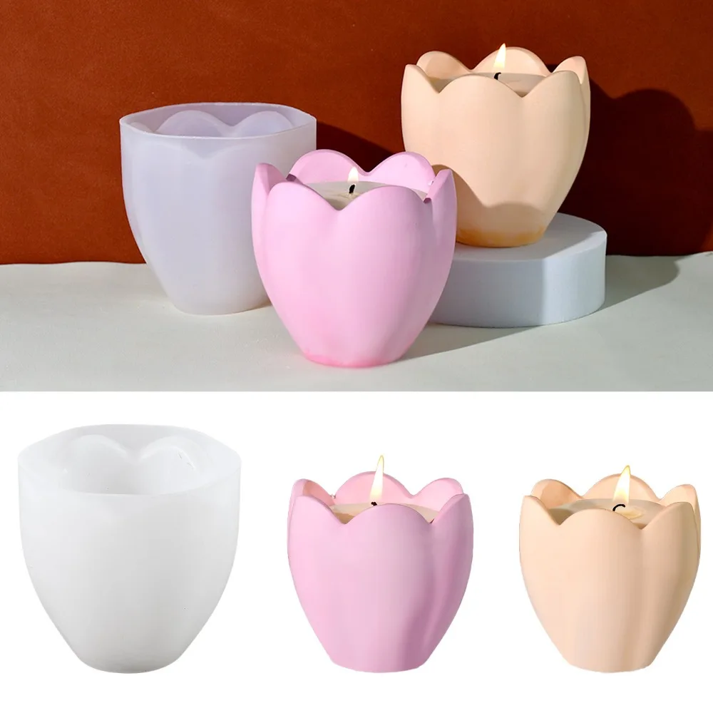 Candle Making Supplies Wholesale - توليب شمعة حامل قوالب السيليكون زهرة