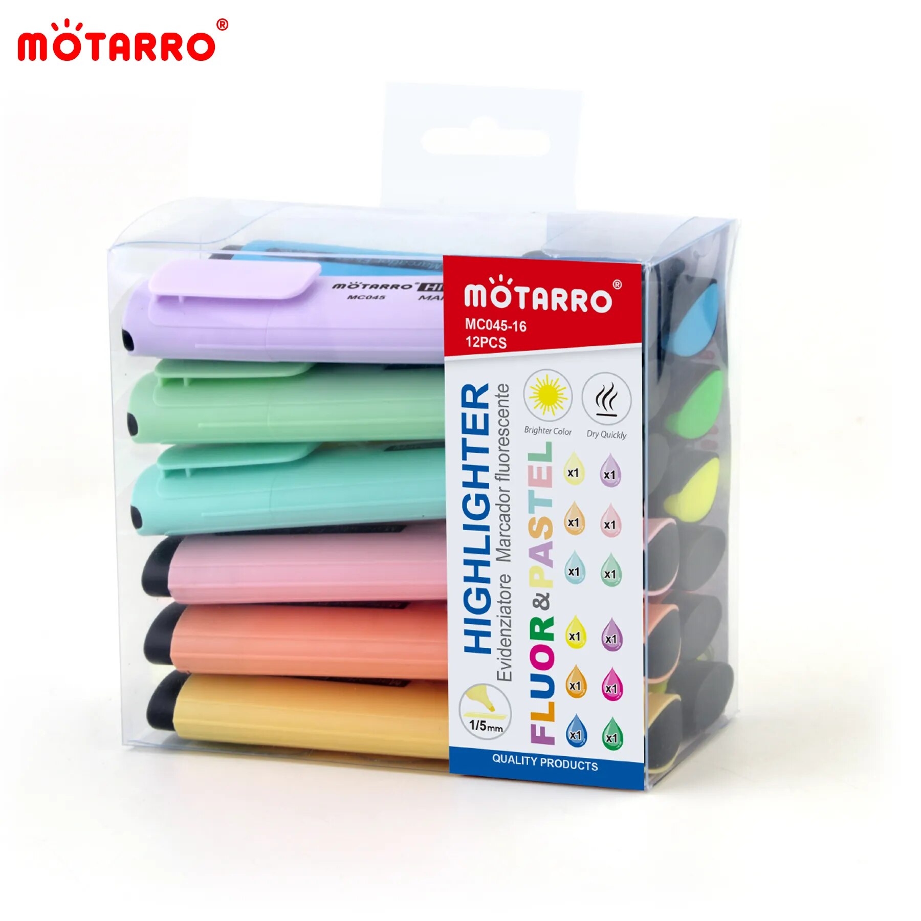 Stabilo Marker Boss - MOTARRO 12 قطعة علامات صندوق بولي