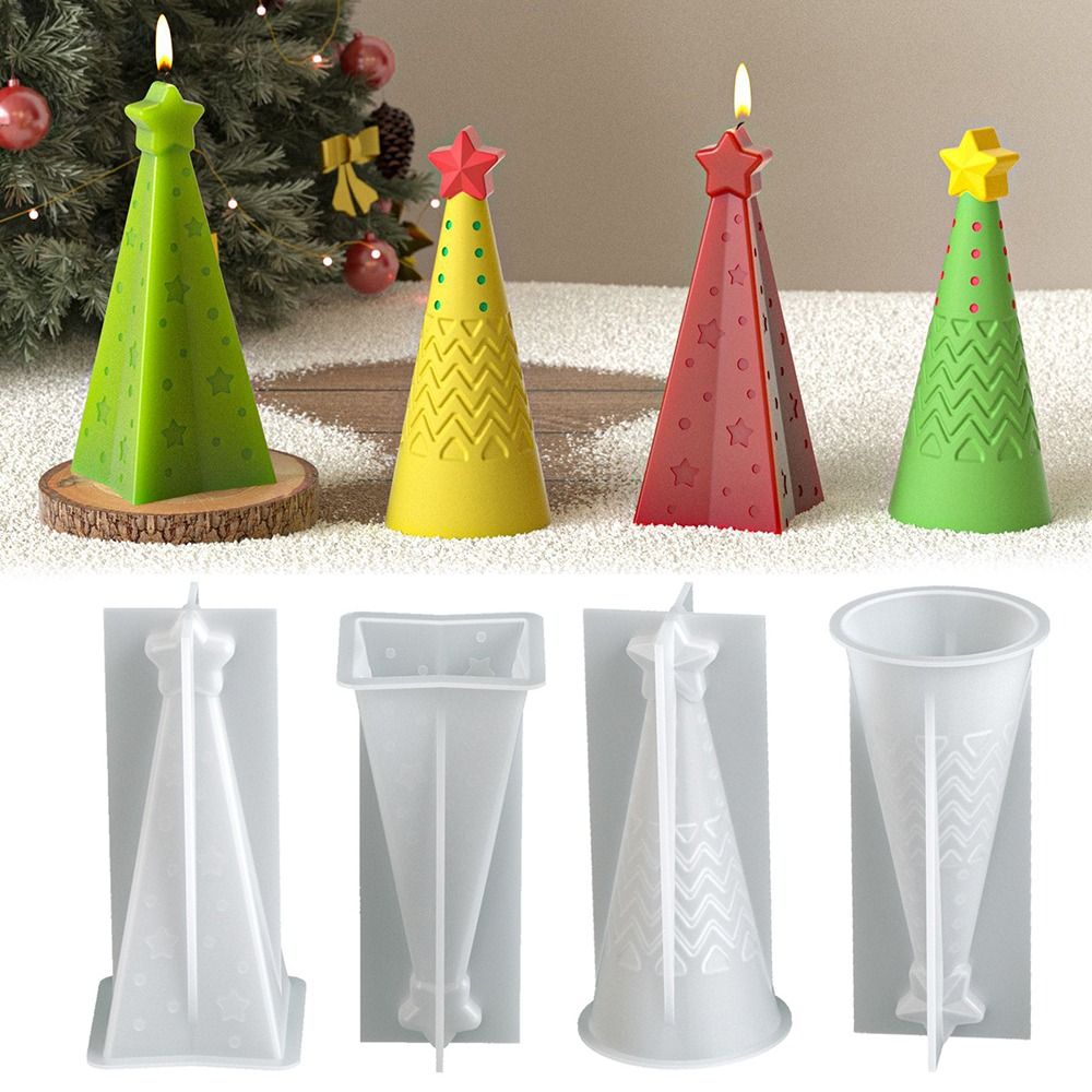 Xmas Candle Making - سيليكون عيد الميلاد مخروط قالب شمع