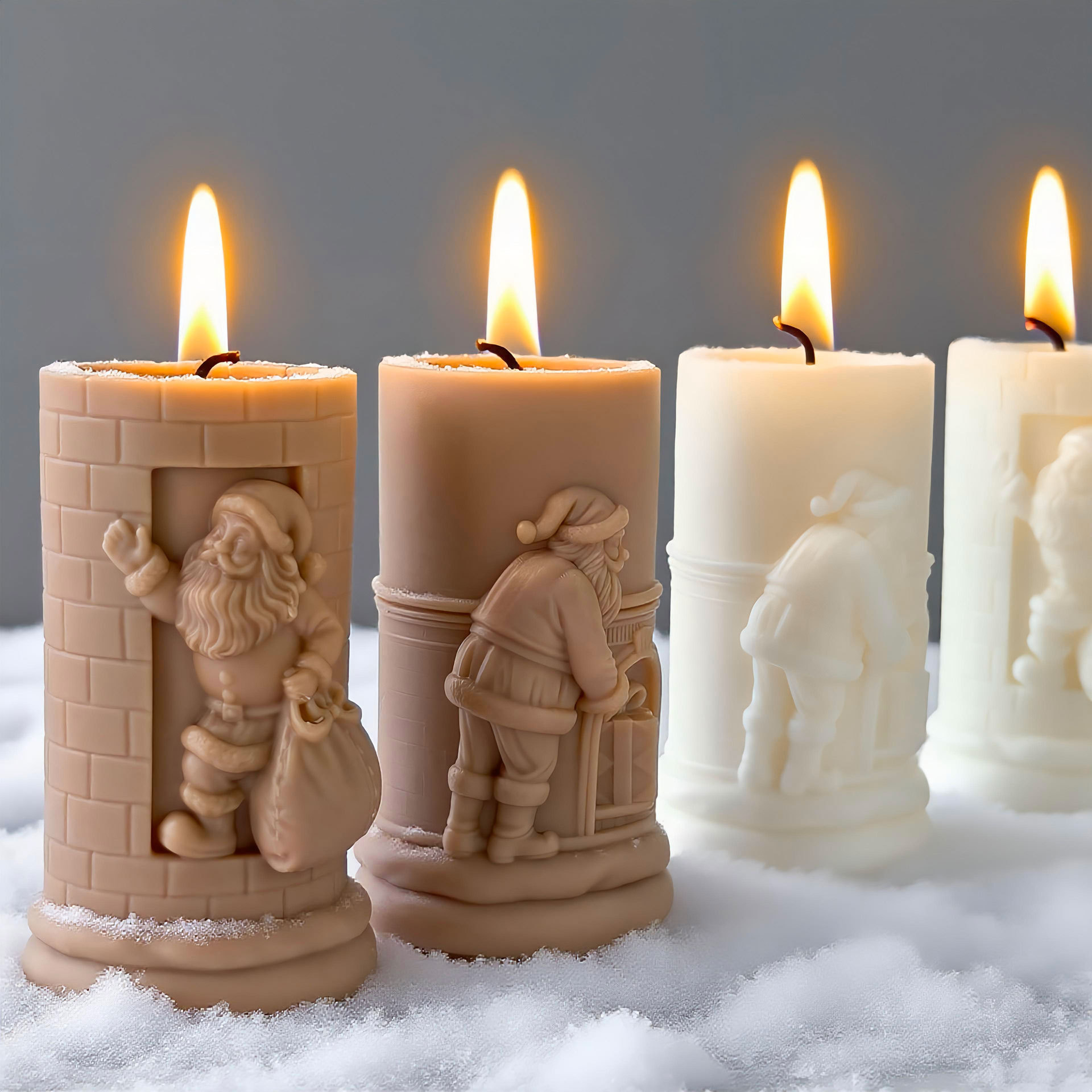 Xmas Candle Making - الإغاثة اسطوانة سانتا كلوز عيد الميلاد