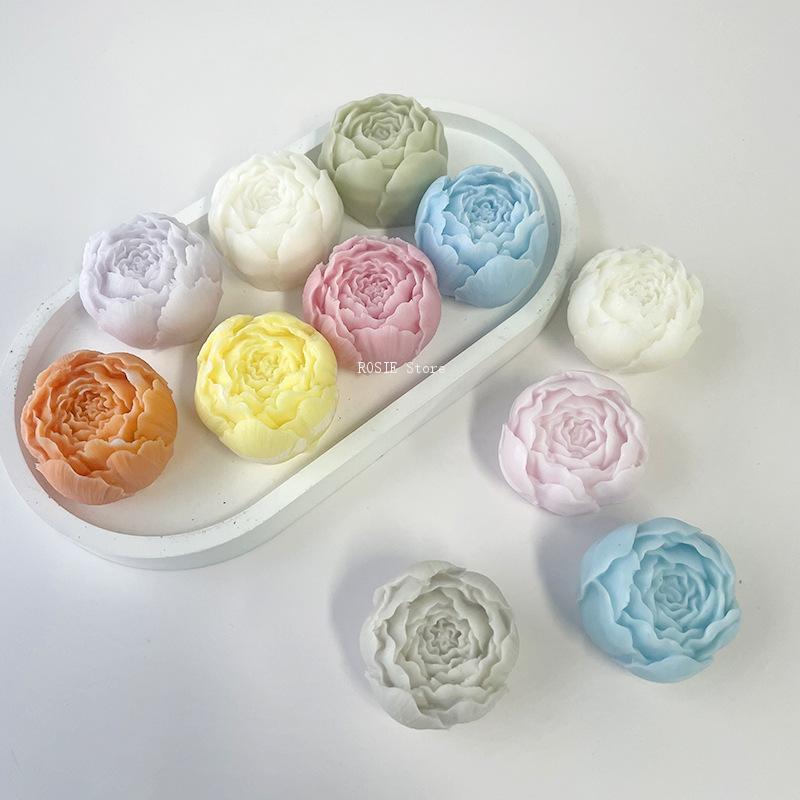 Candle Making Supplies Wholesale - قالب سيليكون زهرة الفاوانيا ثلاثية الأبعاد