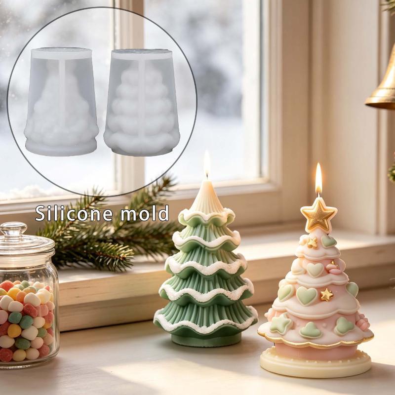 Xmas Candle Making - قالب سيليكون لشجرة عيد الميلاد للزينة