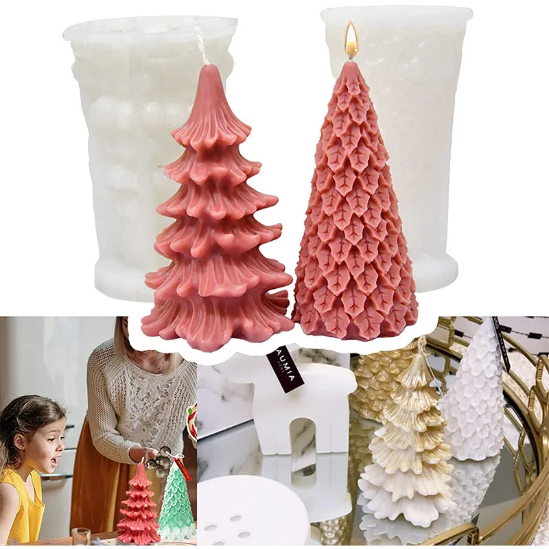 Xmas Candle Making - قالب سيليكون شمع على شكل شجرة