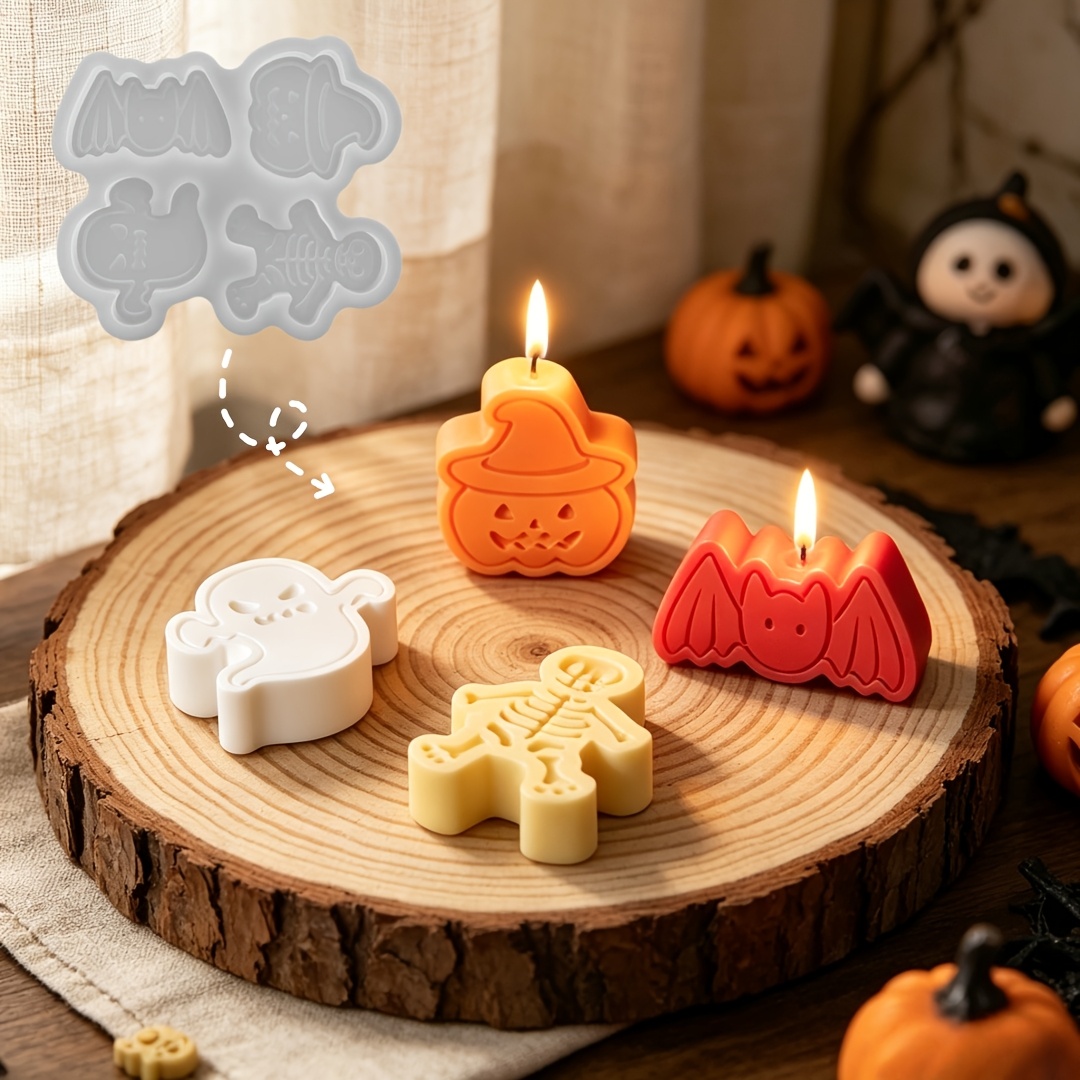 Candle Making Design - مجموعة قوالب سيليكون من 4 تجاويف