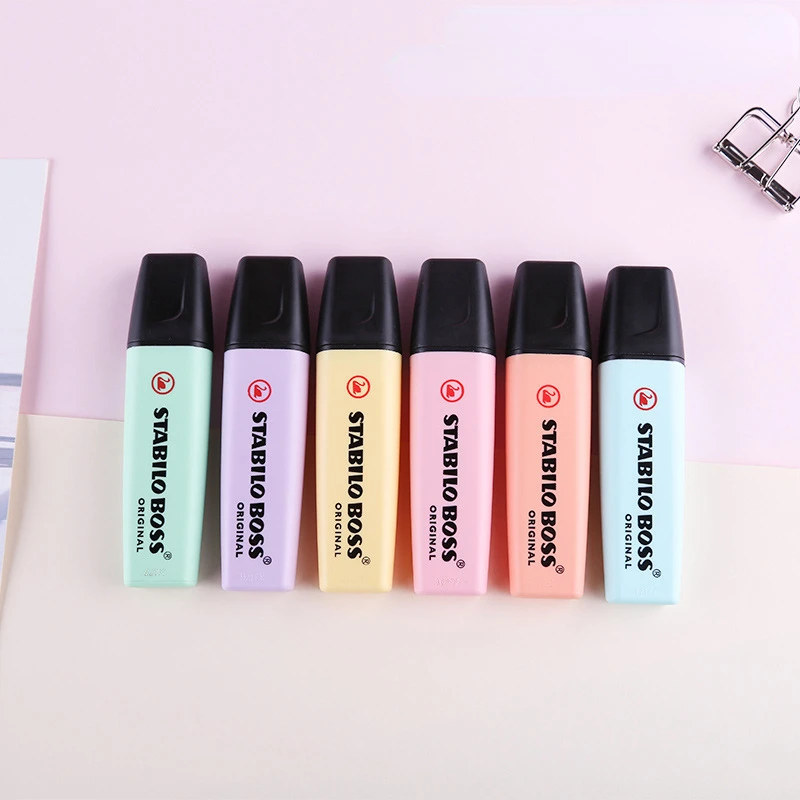6 ألوان STABILO BOSS معكرون ال - مراجعة Stabilo Marker Boss وسعره