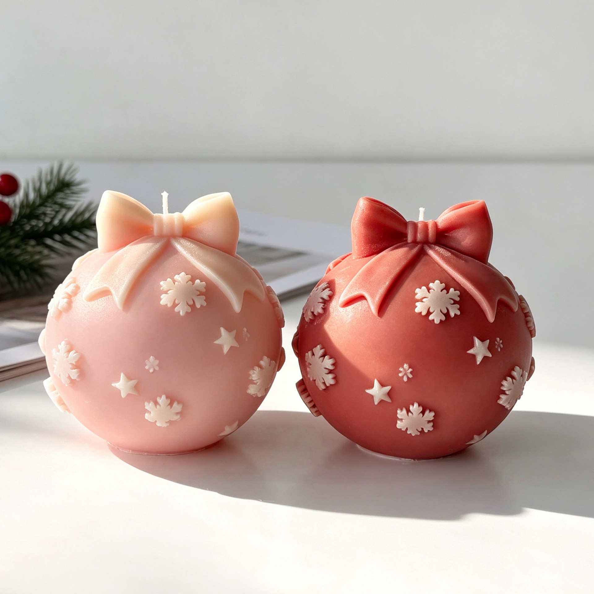 قالب سيليكون على شكل كرة عيد ا - مراجعة Xmas Candle Making وسعره