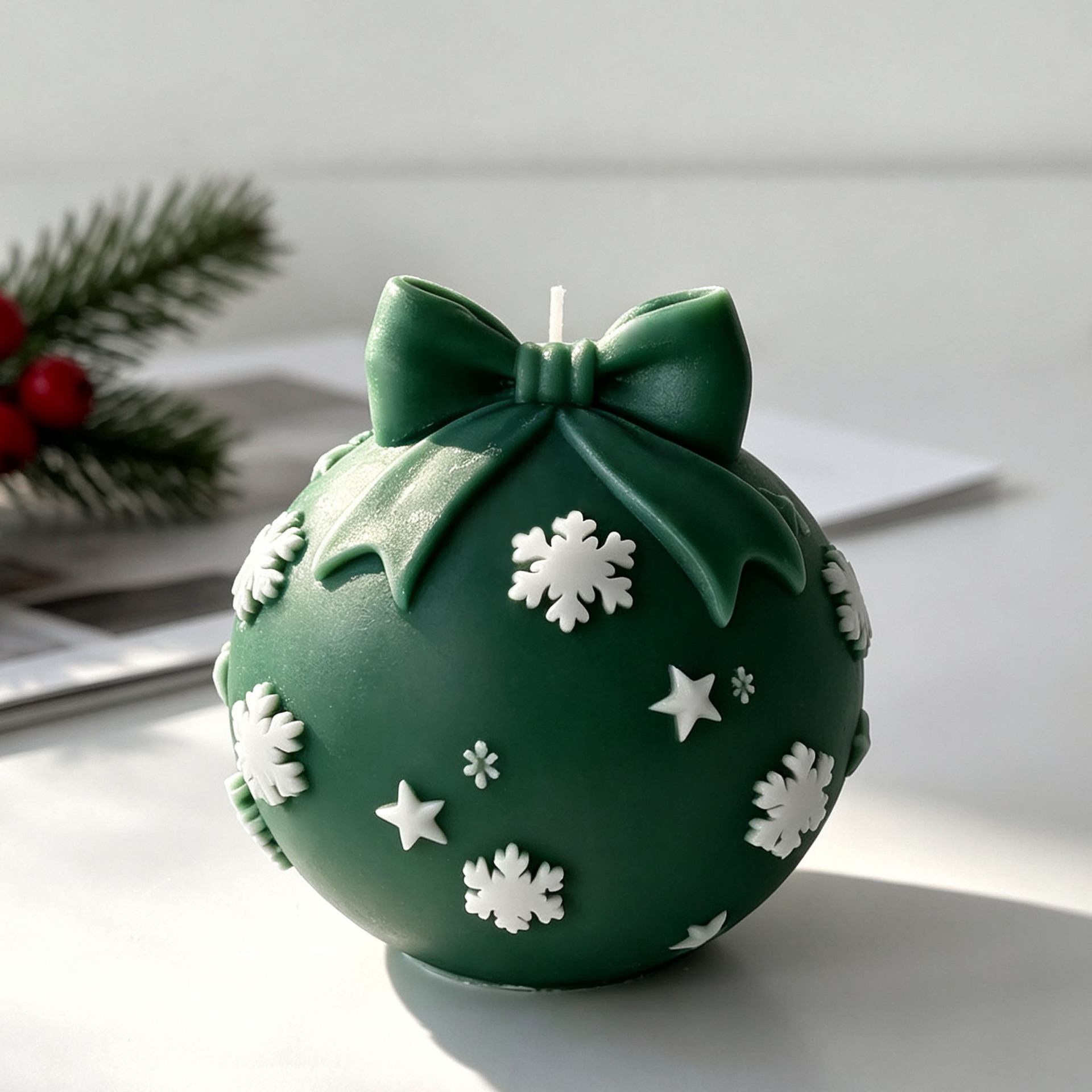قالب سيليكون على شكل كرة عيد ا - مراجعة Xmas Candle Making وسعره