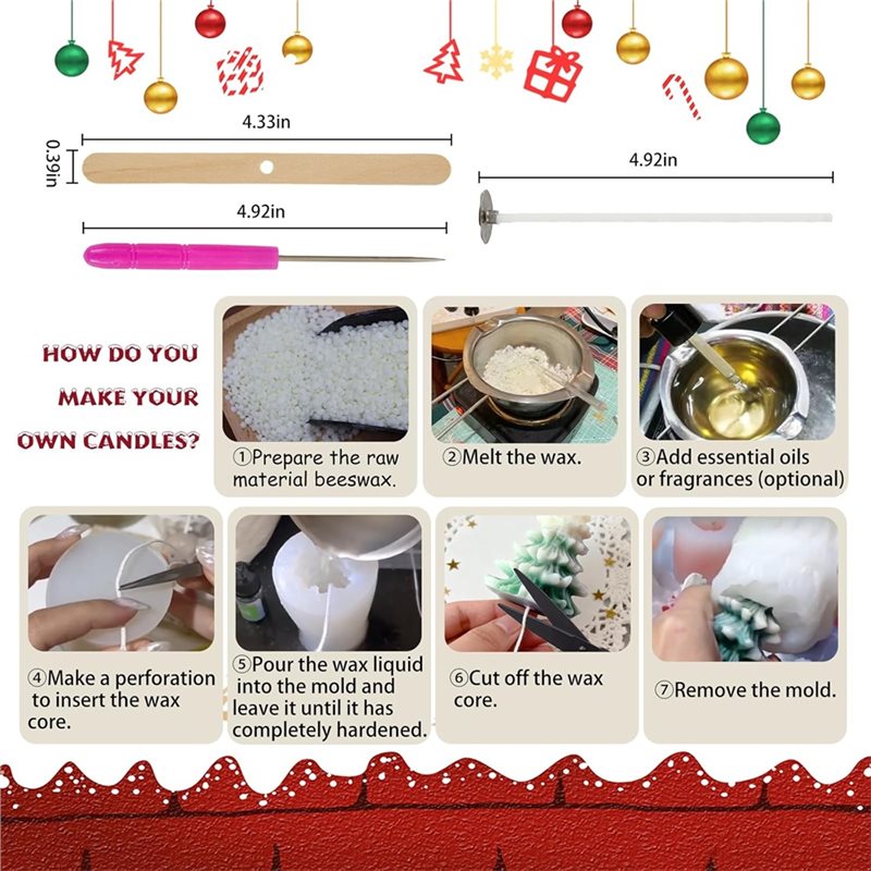 عيد الميلاد قوالب السيليكون شج - مراجعة Xmas Candle Making وسعره