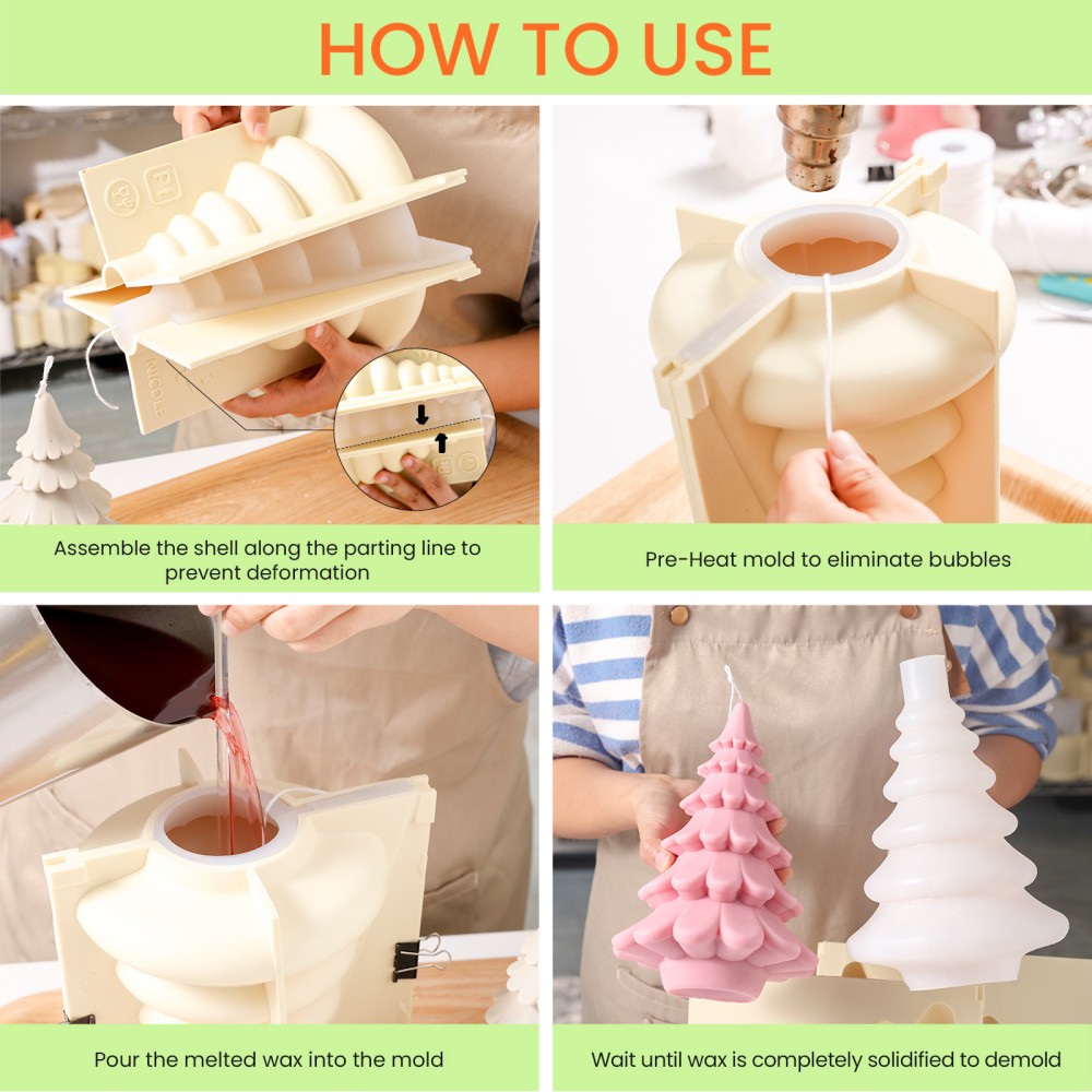 قوالب سيليكون على شكل شجرة عيد - مراجعة Xmas Candle Making وسعره