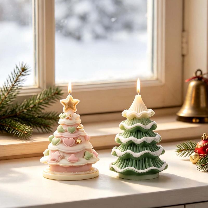 قالب سيليكون لشجرة عيد الميلاد - مراجعة Xmas Candle Making وسعره